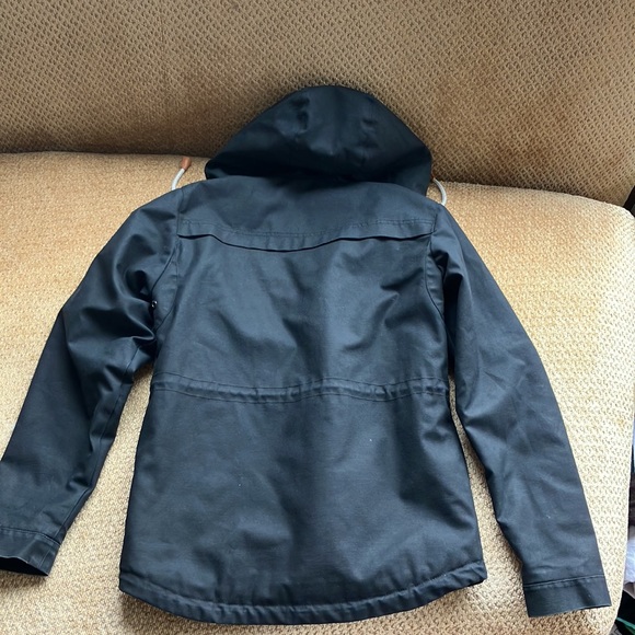 Canvas Hooded Parka Jacket in Black - Picture 9 of 10